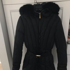 Black hooded coat/jacket. Size medium.